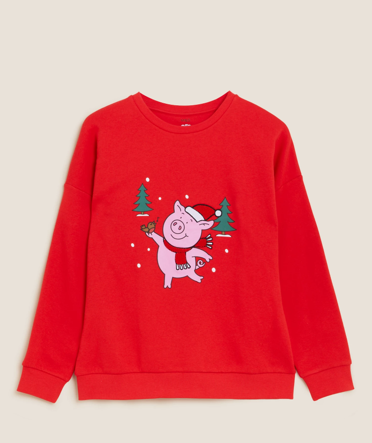 Cotton Rich Percy Pig Sweatshirt (6-16 Yrs)